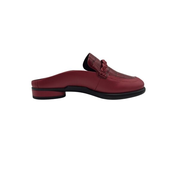 ECCO Women's Shoes Mules Size 8 8.5 US 39 EU Red Leather Croc Embossed (193 - Picture 6 of 12